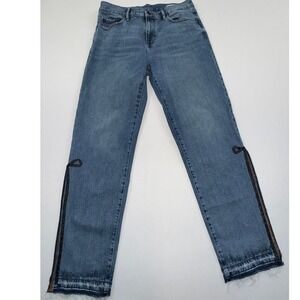 Banana Republic Jeans Ribbon Tie Hem Fray‎ Hem Denim Blue Size 31x30